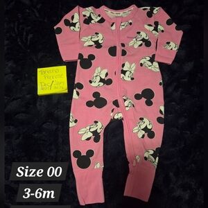 Pink Disney Minnie Mouse Baby Wondersuit 3-6m